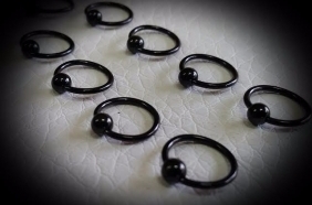 black surgical steel nipple ring